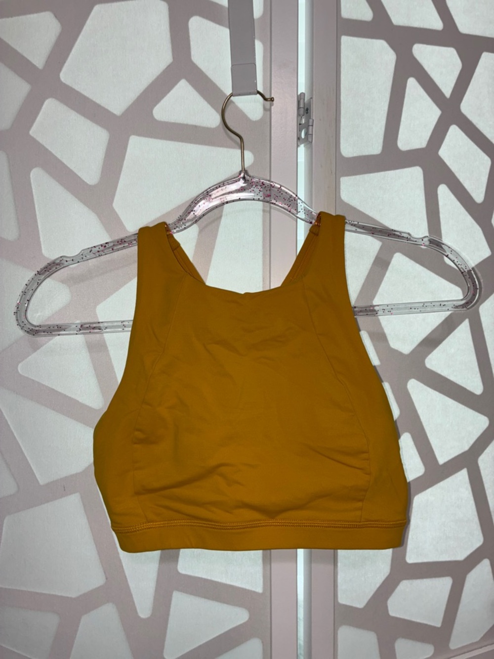 lululemon athletica mustard yellow high-neck sports bra